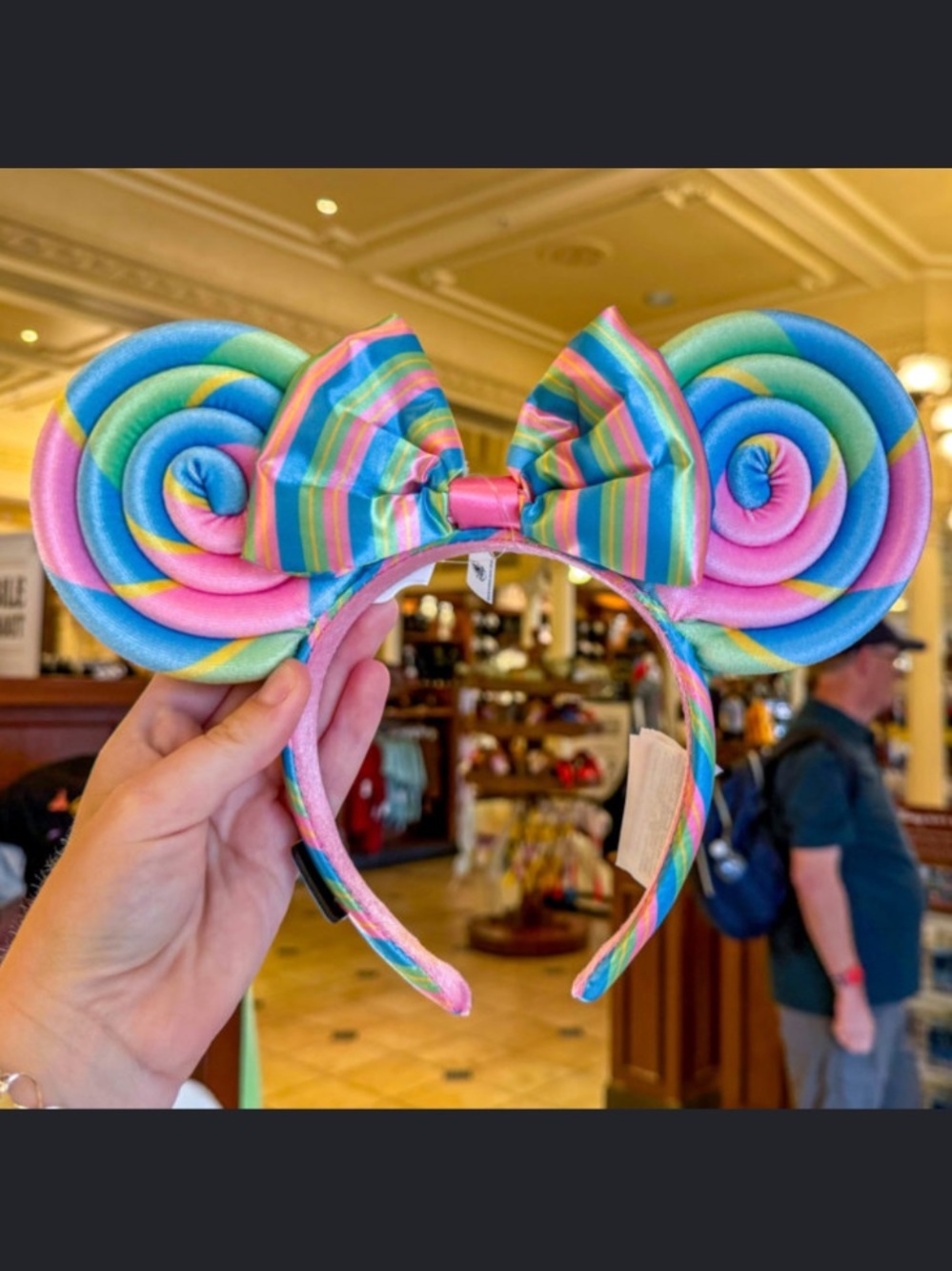 Disney Pastel Rainbow Lollipop Minnie Ears Headband